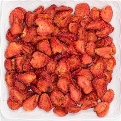 Chips de fresa fritos al vacío